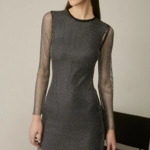 Maje Black Mesh Dress